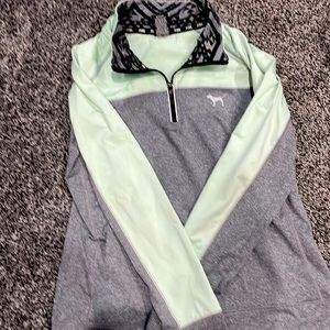 Mint green and grey PINK long sleeve pullover